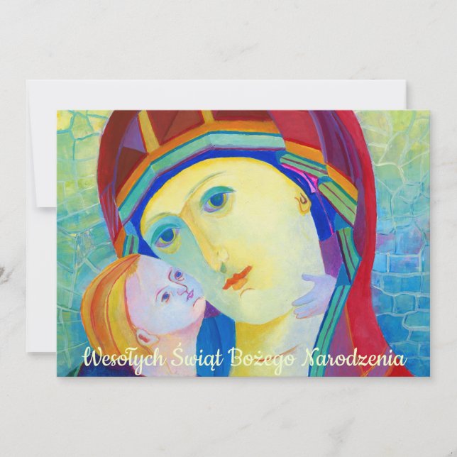 Wesołych świąt Religiöse Weihnachtskarte auf Polni Ankündigung (Vorderseite)