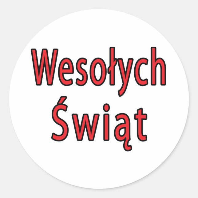 Wesolych Swiat Runder Aufkleber (Vorderseite)