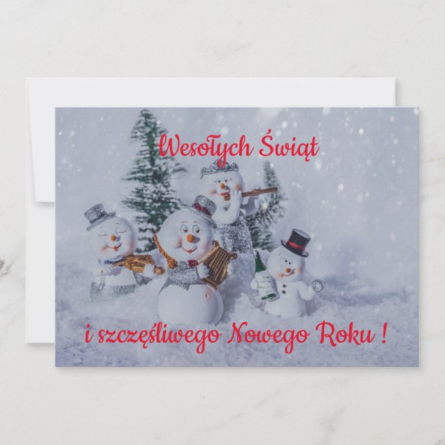 Wesołych świąt Weihnachtskarte auf Polnisch Ankündigung (Vorderseite)