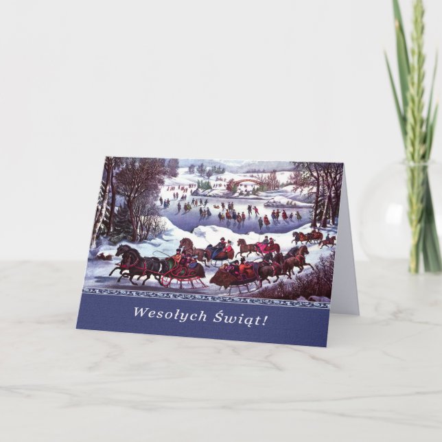 Wesołych Świąt. Weihnachtskarte auf Polnisch Feiertagskarte (Vorderseite)