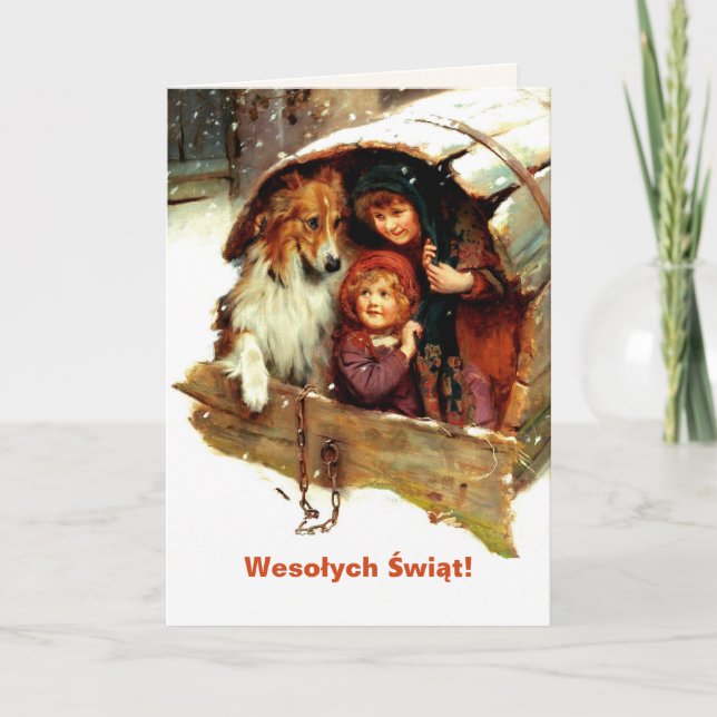 Wesołych Świąt. Weihnachtskarte auf Polnisch Feiertagskarte (Vorderseite)