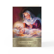 Wesolych Swiat. Weihnachtskarte auf Polnisch