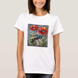Wespe Hornisse Biene Bleiglas Mohn Blume Insekt T-Shirt