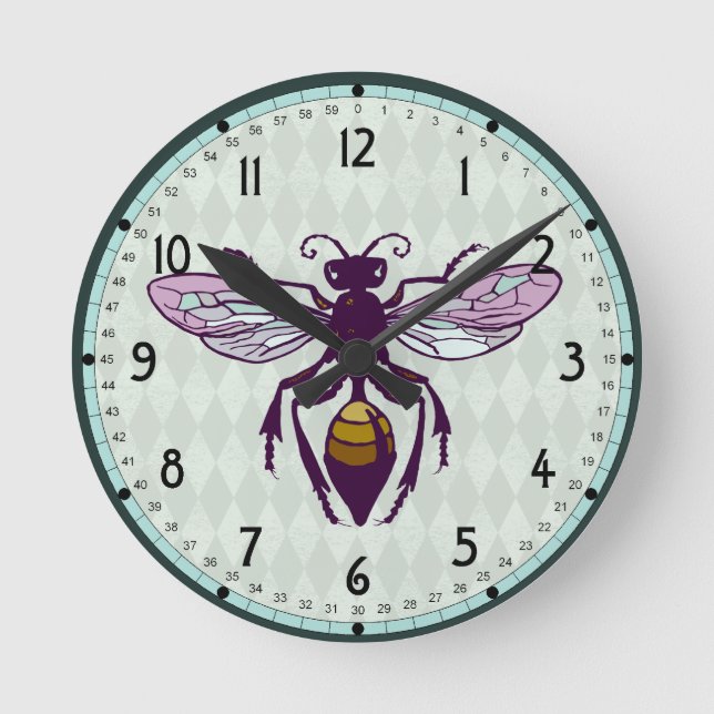 Wespe Runde Wanduhr (Vorderseite)