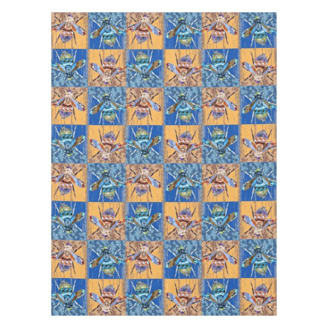 Wespen-Patchwork-Textilmuster Tischdecke (Vorderseite)