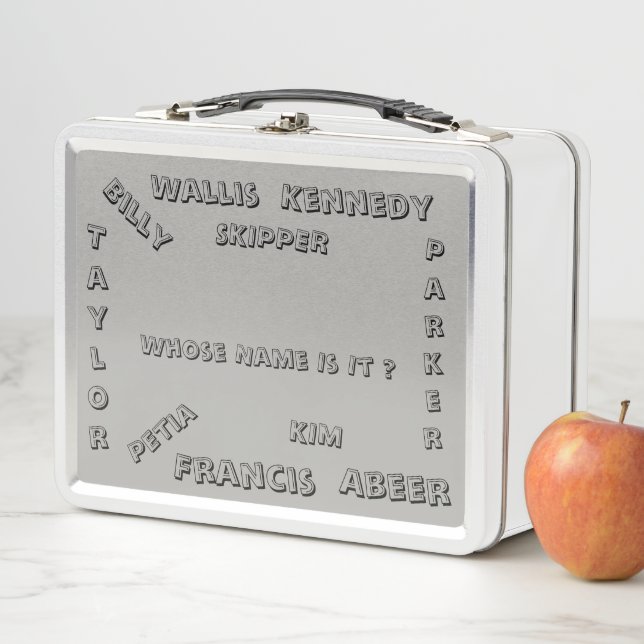 Wessen Name ist es? Metal Lunchbox bY Metropolim (Beispiel)