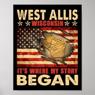 West Allis Wisconsin USA Flag 4. Juli Poster