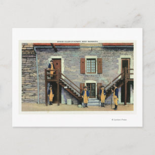 West Barracks, Ethan Allen Treppengescene Postkarte