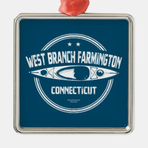 West Branch Farmington River Connecticut Kayaking Ornament Aus Metall