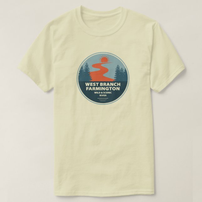 West Branch Farmington Wild and Landschaftlich Riv T-Shirt (Design vorne)