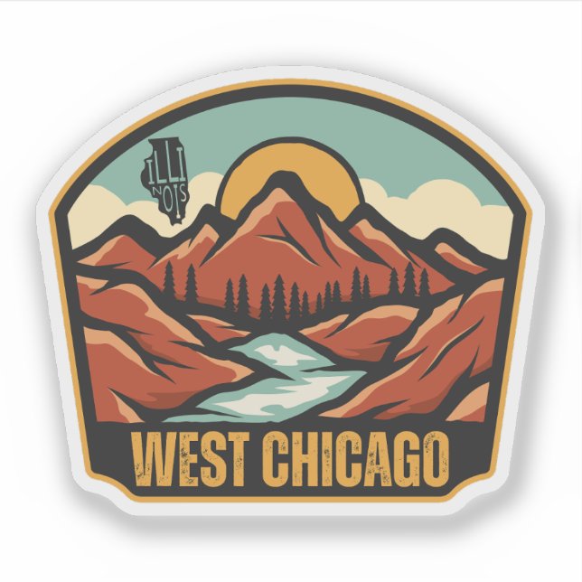 West-Chicago, Illinois Aufkleber (Vorderseite)