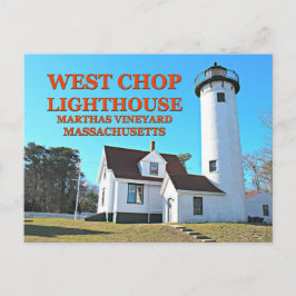 West Chop Lighthouse, Marthas Vineyard MA Postkart Postkarte