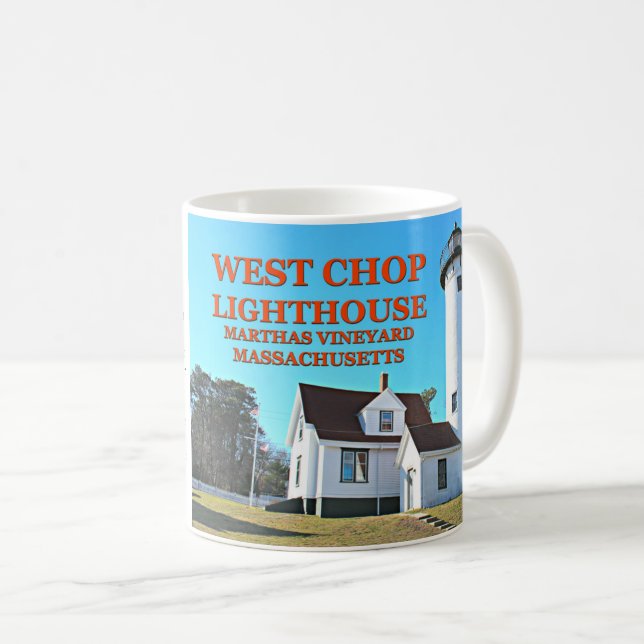 West Chop Lighthouse, Marthas Vineyard MA Tasse (VorderseiteRechts)