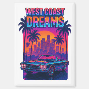 West Coast Dreams – 1980er Synthwave Retro Magnet