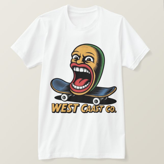 West Coast Skateboard Art T-Shirt (Design vorne)