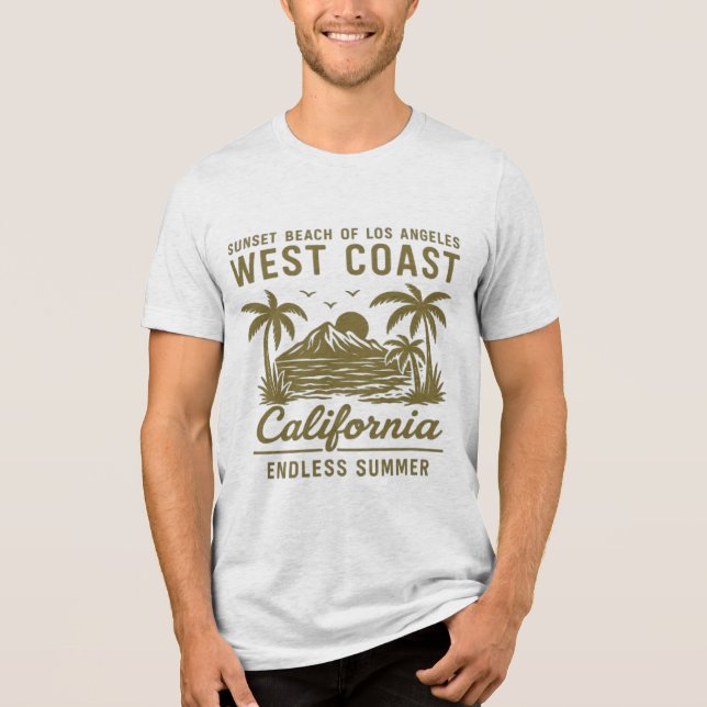 West Coast Vibes - California Sunset Escape Tri-Blend Shirt (Vorderseite)