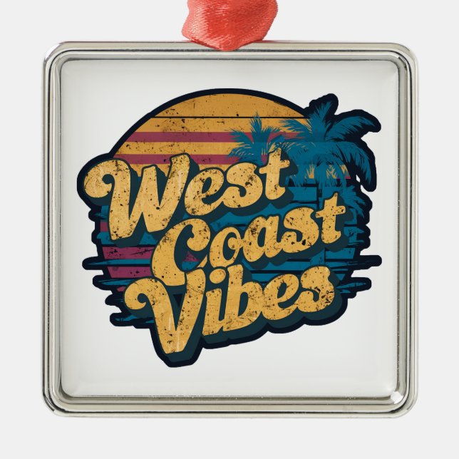 West Coast Vibes Ornament Aus Metall (Vorne)
