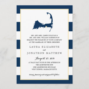 West Dennis Cape Cod Map mit Herz  Hochzeit Einladung