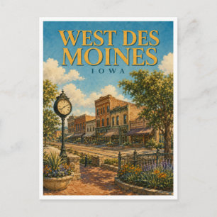 West Des Moines Iowa Valley Junction GeoSaga Postkarte