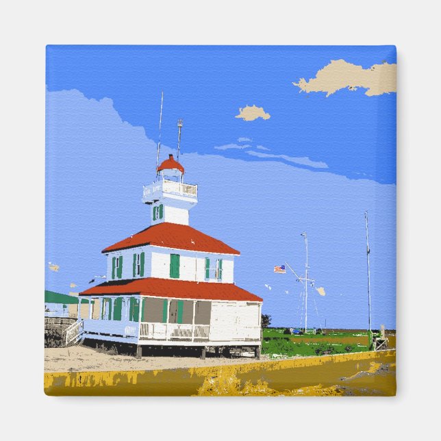West End Lighthouse Watercolor Magnet (Vorne)