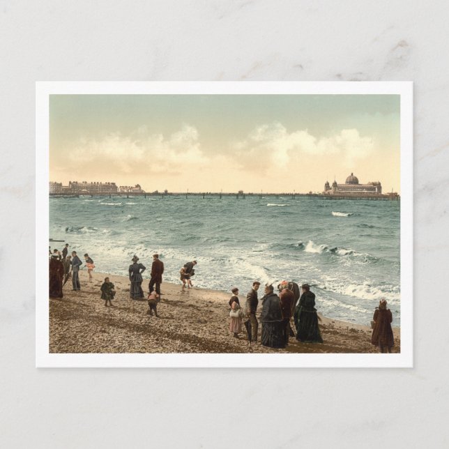 West End Pier I, Morecambe, Lancashire, England Postkarte (Vorderseite)