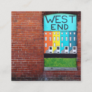 West End Stadtmauer Kunst Quadratische Visitenkarte