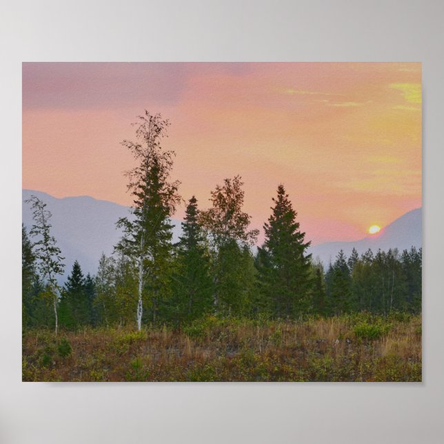West Glacier, Montana, Sunrise Poster (Vorne)