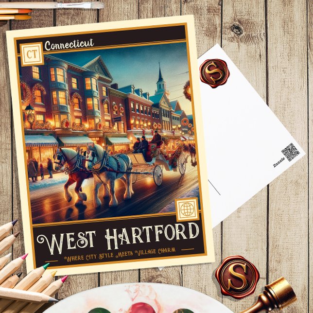 West Hartford, Connecticut | Vintage Postkarte (Von Creator hochgeladen)