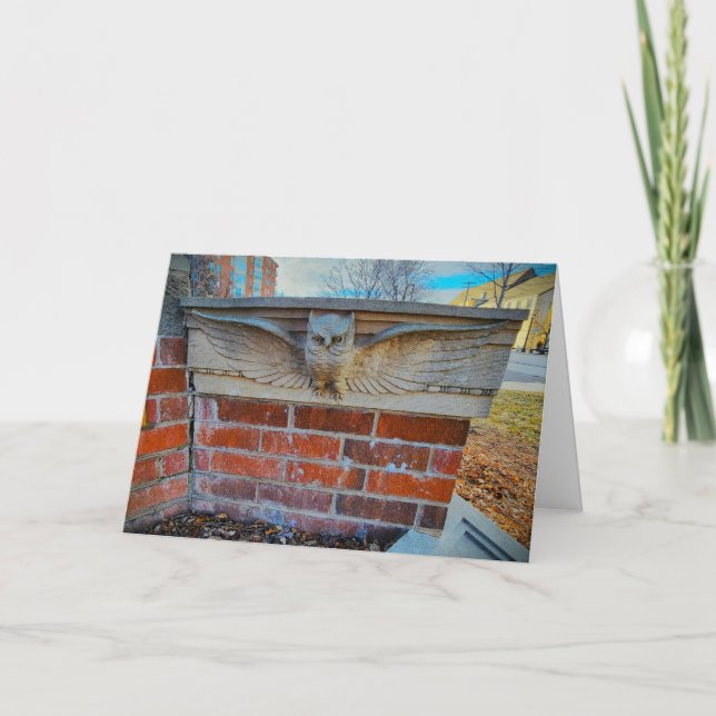 "West High School Owl" Dankeschön Karte (Vorderseite)