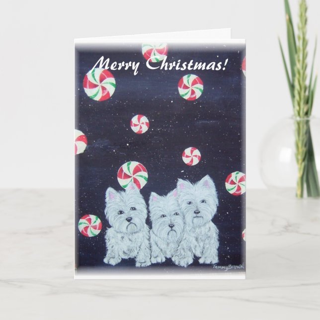 West Highland Christmas Card Feiertagskarte (Vorderseite)