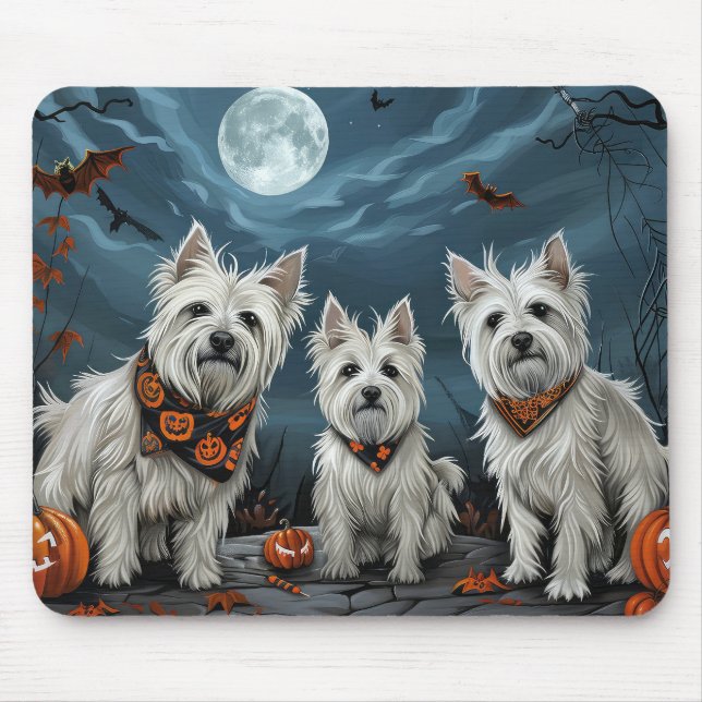 West Highland Halloween Spooky Mousepad (Vorne)