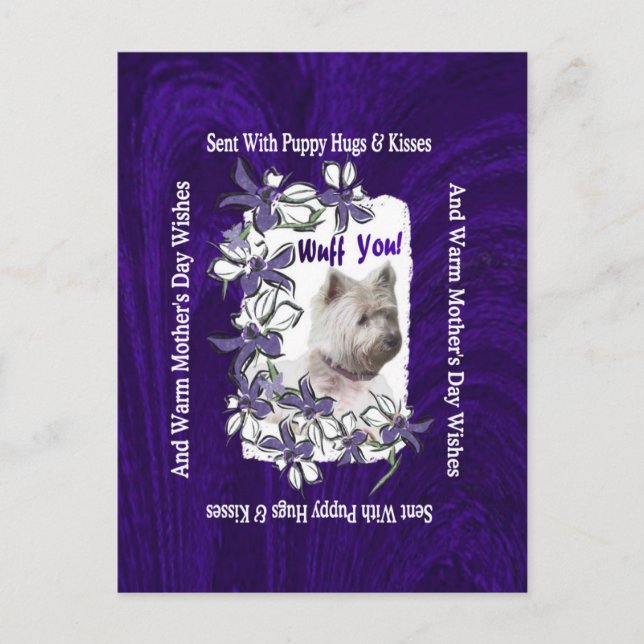West Highland Terrier Adorable Mütter Day wünscht Postkarte (Vorderseite)
