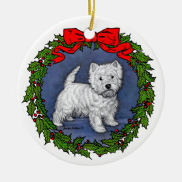 West Highland Terrier Art by Glenda S. Harlan Keramik Ornament