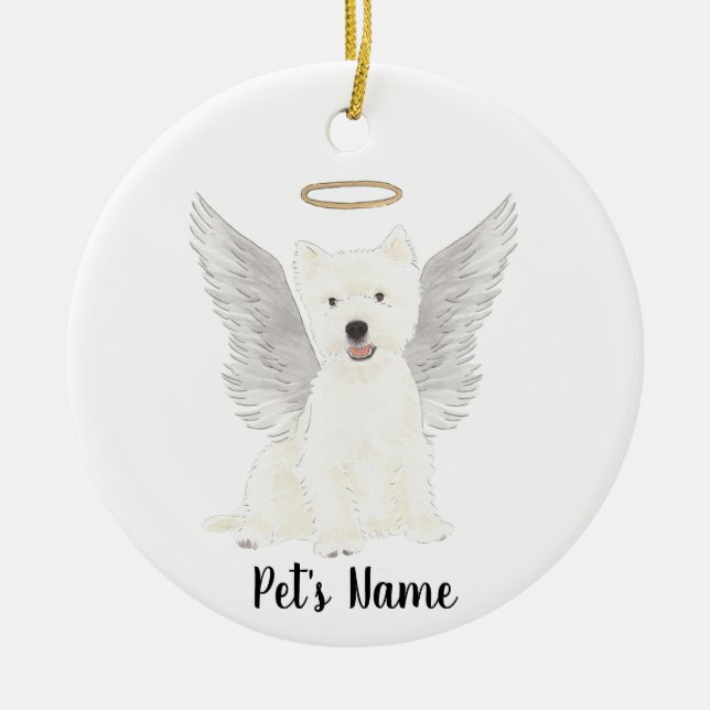 West Highland Terrier Beileid Memorial Keramik Ornament (Vorne)