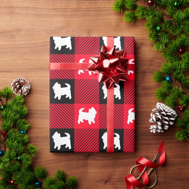 West Highland Terrier Buffalo Kariert Westies Wrap Geschenkpapier (Feiertagsgeschenk)