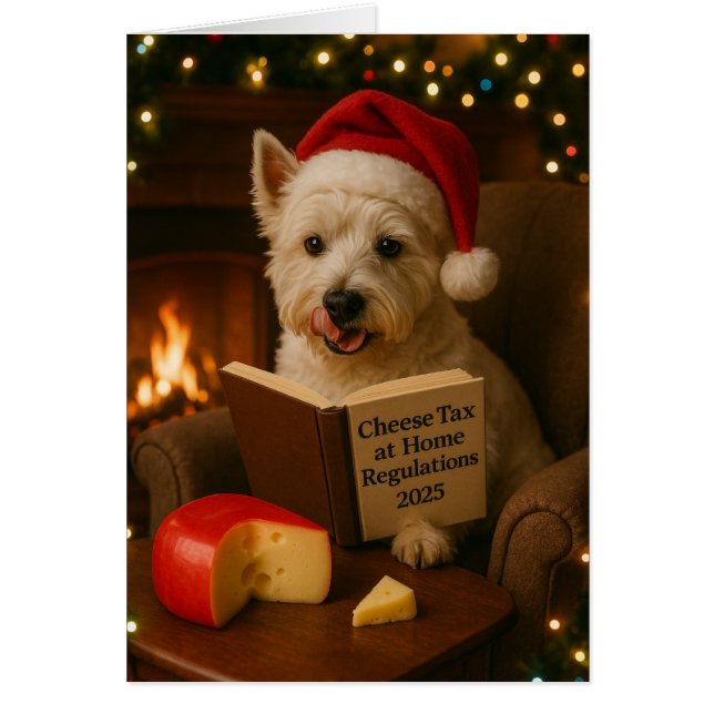 West Highland Terrier 'Cheese Tax' Christmas card (Vorne)