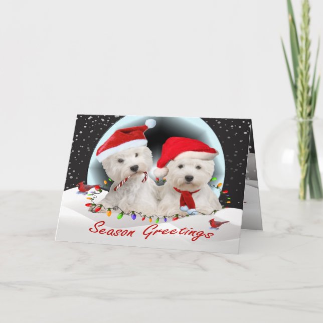 West Highland Terrier Christmas Pals Feiertagskarte (Vorderseite)
