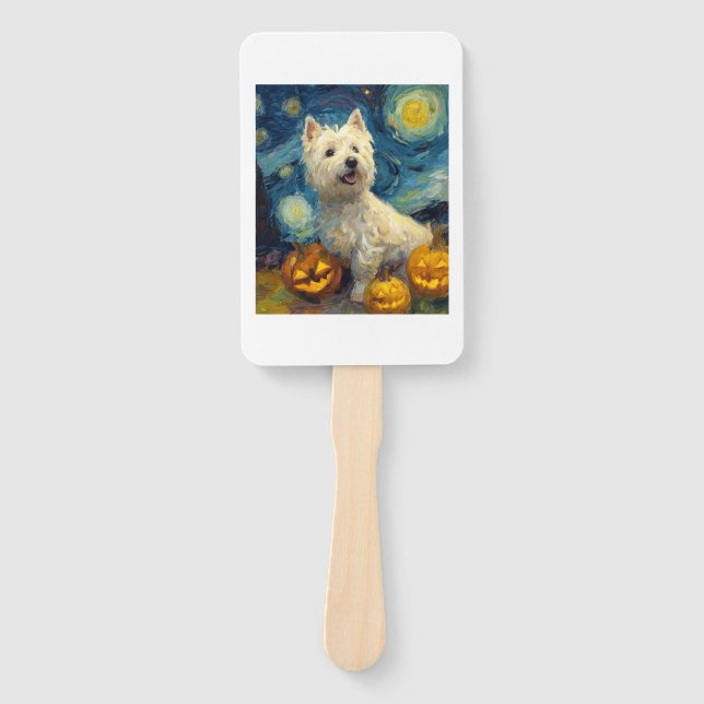 West Highland Terrier Cute Dog Halloween Jack O La Fächer (Vorderseite)