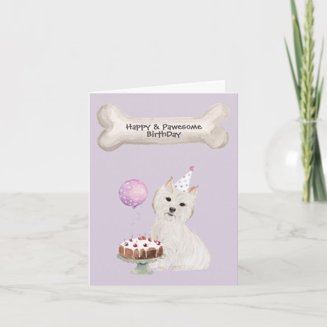 West Highland Terrier Dog Birthday Feiertagskarte (Vorderseite)