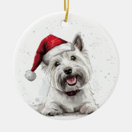 West Highland Terrier Dog Christmas Personalized Keramik Ornament