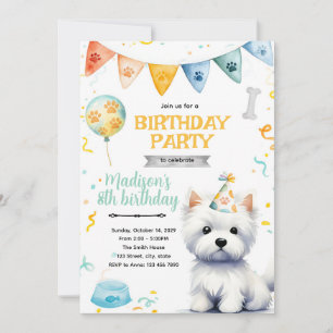 West Highland Terrier Geburtstagseinladung Einladung