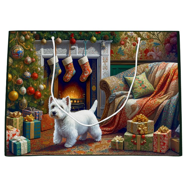 West Highland Terrier großes Geschenktüte (Vorderseite)