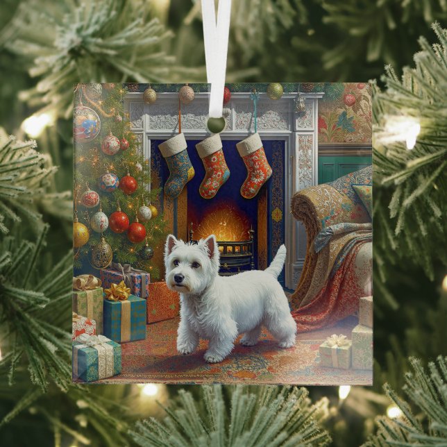 West Highland Terrier Holiday  Ornament Aus Glas (Insitu)