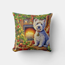 West Highland Terrier Holiday Throw Pillow Kissen