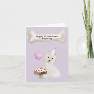 West Highland Terrier Hund Geburtstag Feiertagskarte