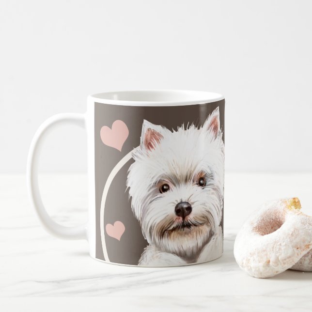 West Highland Terrier Hund jeden Snack, den Sie ma Kaffeetasse (Mit Donut)