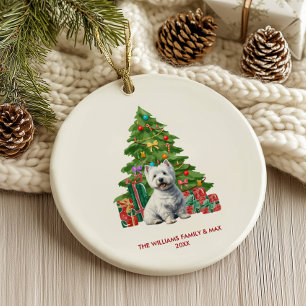 West Highland Terrier Hund personalisiertes Weihna Keramik Ornament