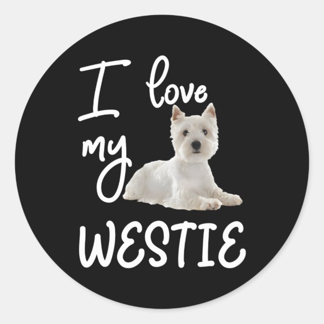 West Highland Terrier I Liebe My Westie Runder Aufkleber (Vorderseite)