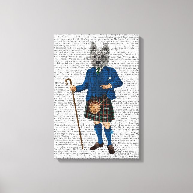 West Highland Terrier in Kilt Leinwanddruck (Vorderseite)