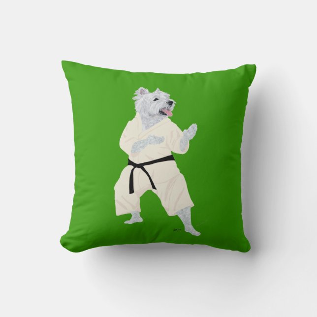 West Highland Terrier KARATE ! Kissen (Vorderseite)
